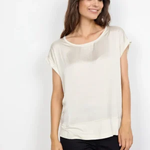 Le t-shirt matière mixtes Soya Concept | 29026